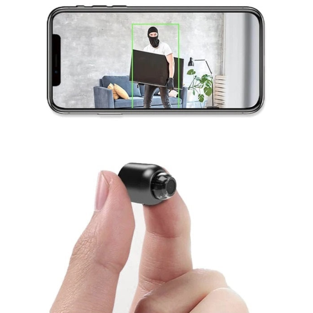 SECURECAM | Kompakt WiFi Kamera | Full HD 1080p | Natkikkert Infrarød | Til Smartphone | Udendørs & Indendørs | iOS & Android Kompatibel | Cloud & microSD Lagring | Hjem & Kontor Overvågning