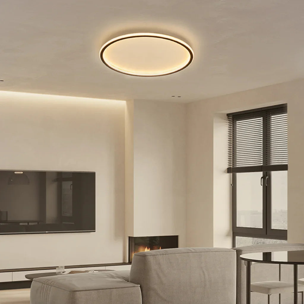 Zev Rund Loftlampe | Moderne Design | Kunstnerisk Silhuet | Premium Metal & Akryl | Tidløse Farver | Perfekt til Enhver Rumstørrelse | Hjem Belysning | Sort & Hvid | Chic og Funktionel Indretning