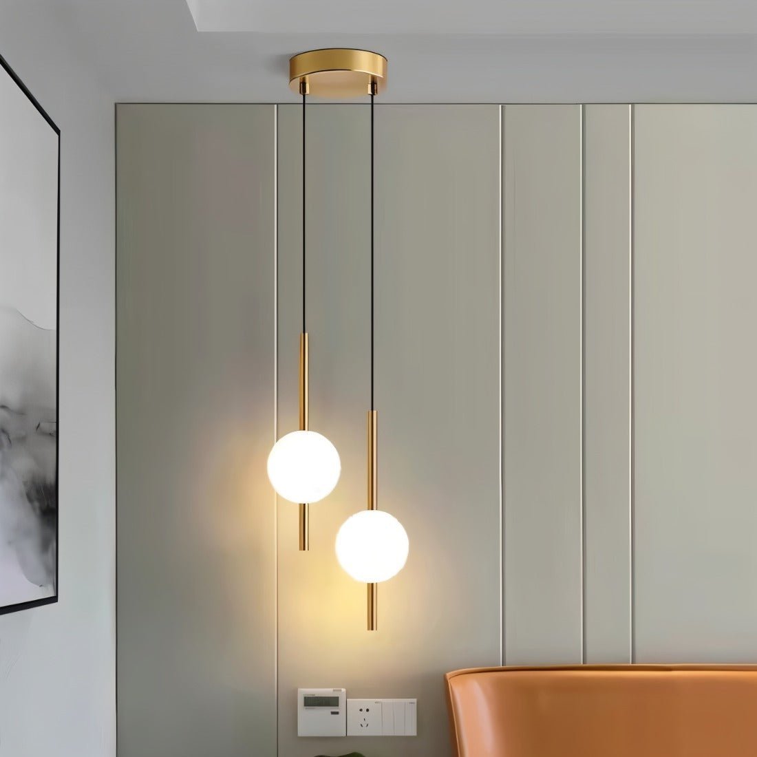 Loftlampe Skandinavisk Design | Glas og Metal | LED Energisparer | Justerbar Kabel 1,2m | Moderne Look | Til Stue Soveværelse Spisestue | Universel Kompatibilitet 90-260V AC | Elegant og Funktionel