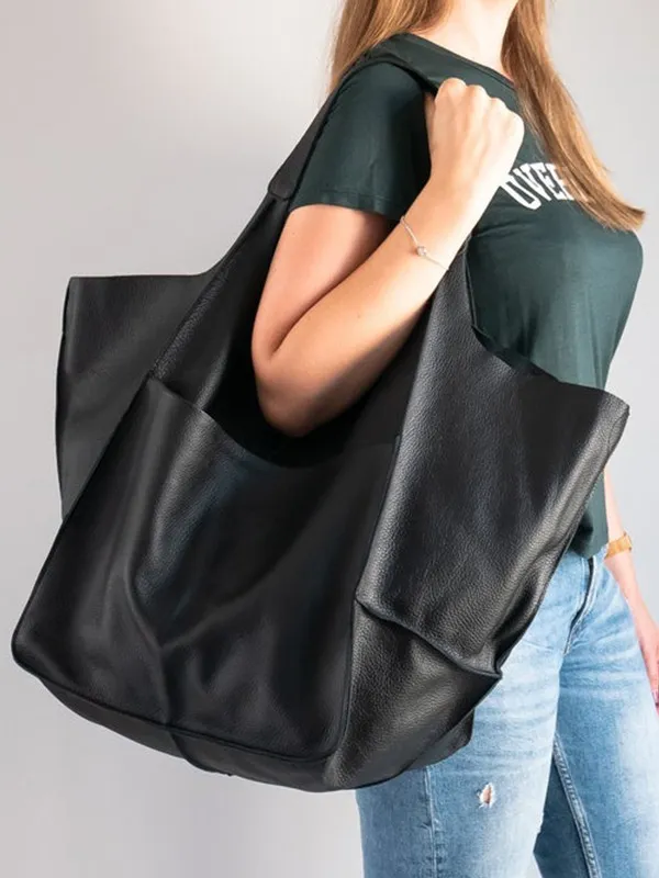 Maxine sommertrendy stor taske | Retrostil i PU-læder | 9 farver | Rummelig og funktionel