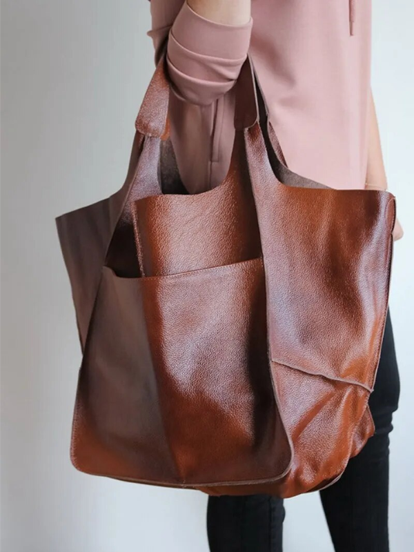 Maxine sommertrendy stor taske | Retrostil i PU-læder | 9 farver | Rummelig og funktionel
