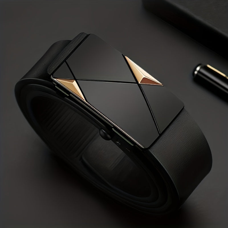 Ceinture pour homme en cuir véritable avec boucle