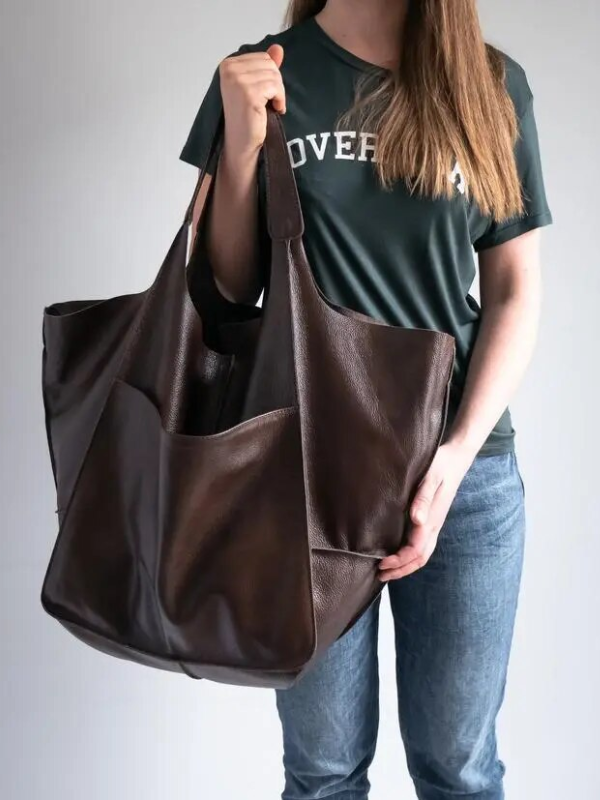 Maxine sommertrendy stor taske | Retrostil i PU-læder | 9 farver | Rummelig og funktionel