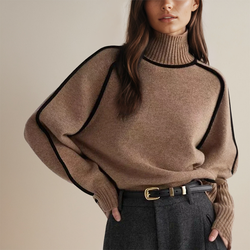 Emilie Cashmere Højhalset Trøje | Uld/Bomuld/Merinould Blend | Flerfarvet Valgmuligheder | Komfortabelt og Stilfuldt Design | Alsidig Brug til Hverdag og Begivenheder | Let at Vedligeholde | Modebevidst Fokus