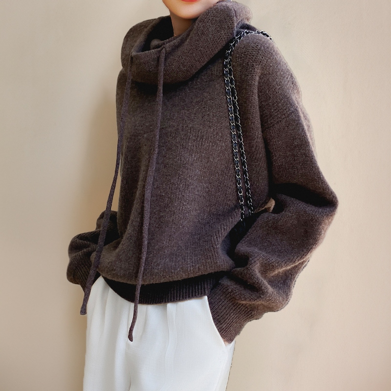 Kvinders polokrave sweater | Merinould | Kabelstrikt design | Blød og luksuriøs | Let vedligeholdelse | Turtleneck | Elegant og stilfuld