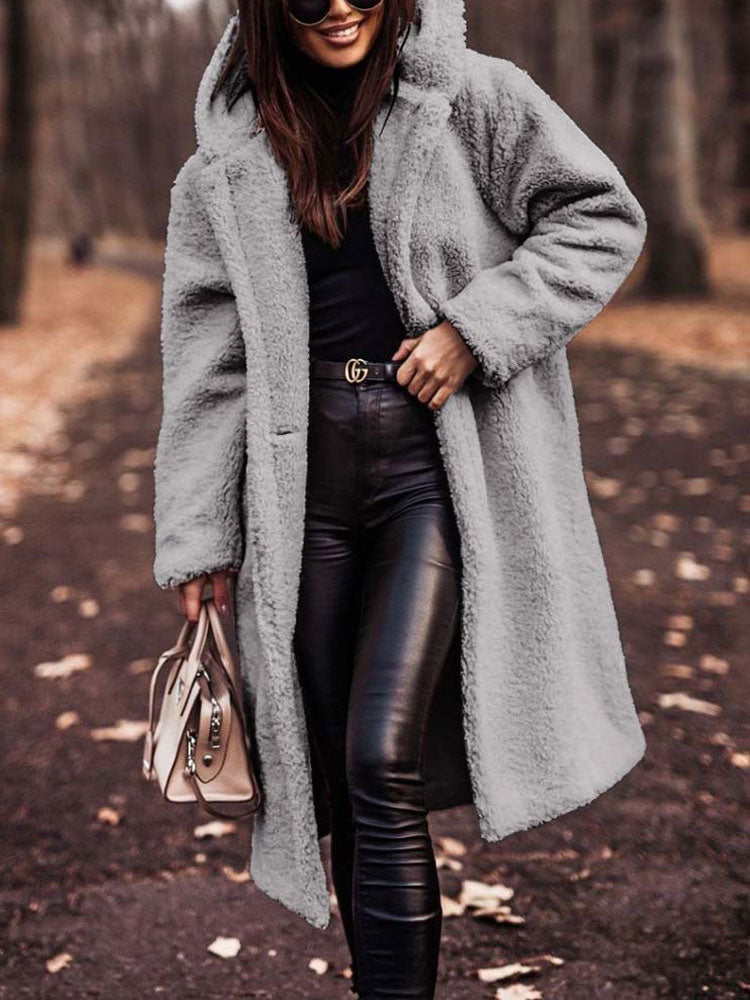 MonAmi | Blød damejakke i teddystof | Stilfuld oversized pasform | Perfekt til kølige aftener | Komfortabelt og holdbart materiale | Trendy design til enhver anledning