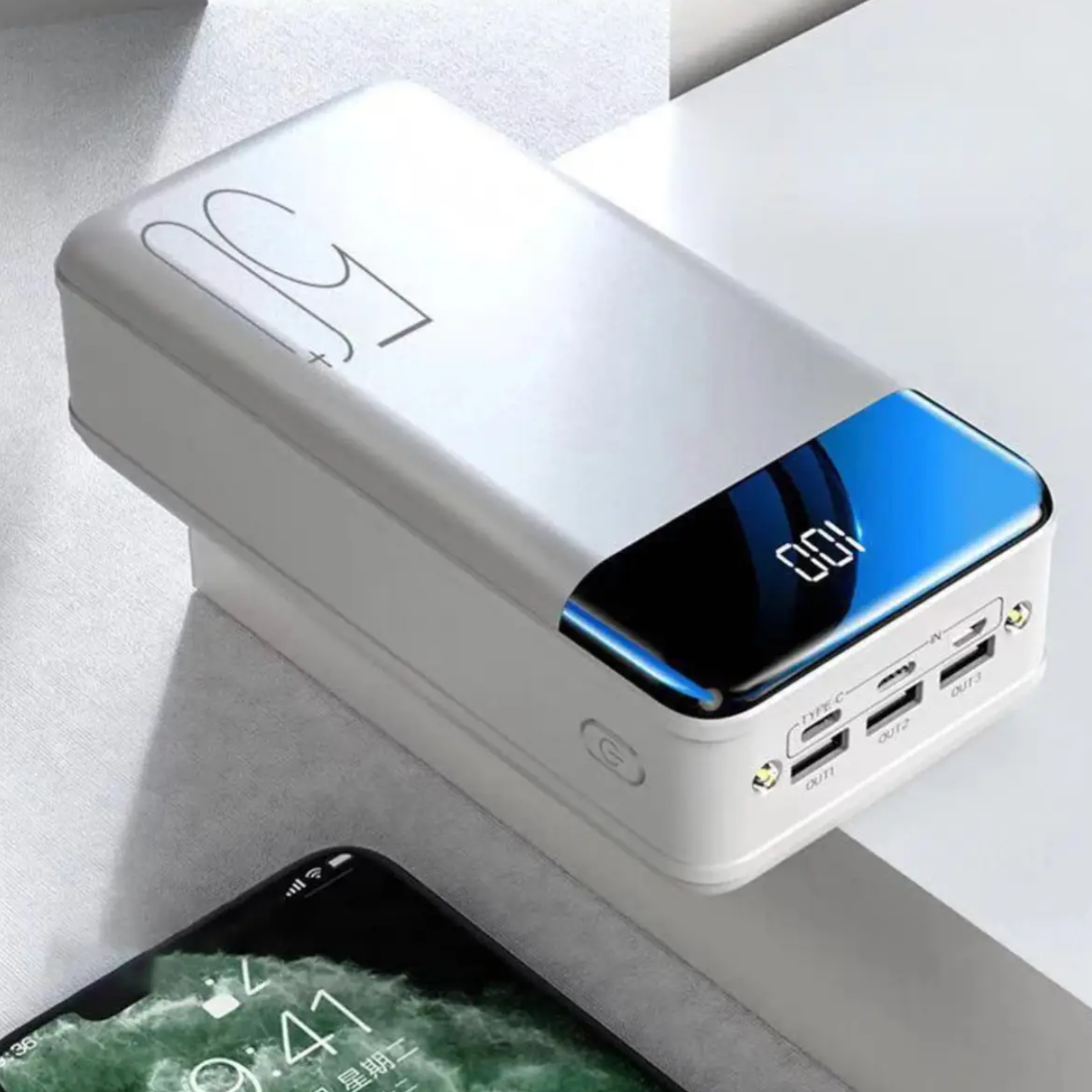 100.000 mAh Højkapacitets Powerbank | Hurtig Opladning | Smartphone | Tablet | Laptop | Rejsevenlig | Kompakt Design