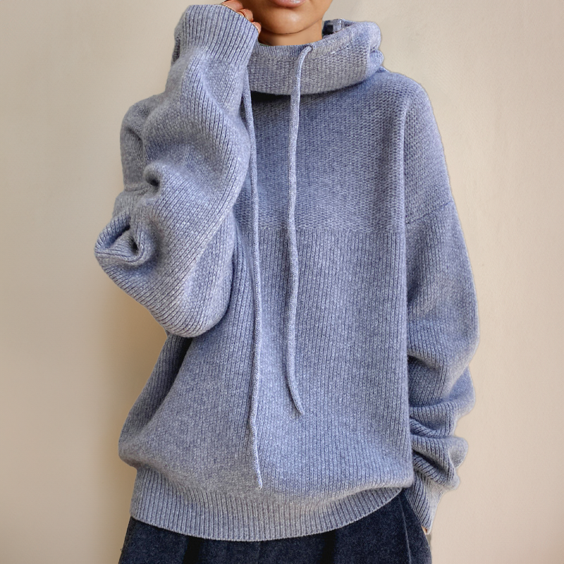 Kvinders polokrave sweater | Merinould | Kabelstrikt design | Blød og luksuriøs | Let vedligeholdelse | Turtleneck | Elegant og stilfuld