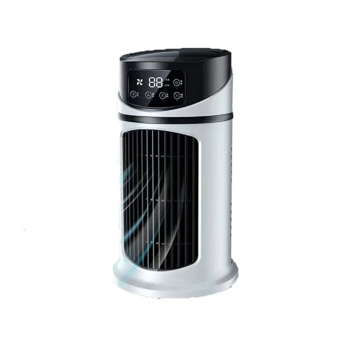 Bærbar 3-i-1 luftkøler | Luftfugt og nano-dimmeteknologi | 6 hastigheder | 7-farvet LED-lys | USB-drevet | Automatisk timer | Perfekt til hjemmet, kontoret og camping | 300 ml tank | Støjsvag drift