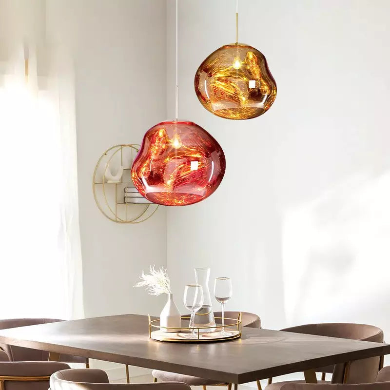 Eksklusiv Melt lampe | Unikt design | Varme farver | Poleret metal | E27 fatning | Kunstnerisk belysning