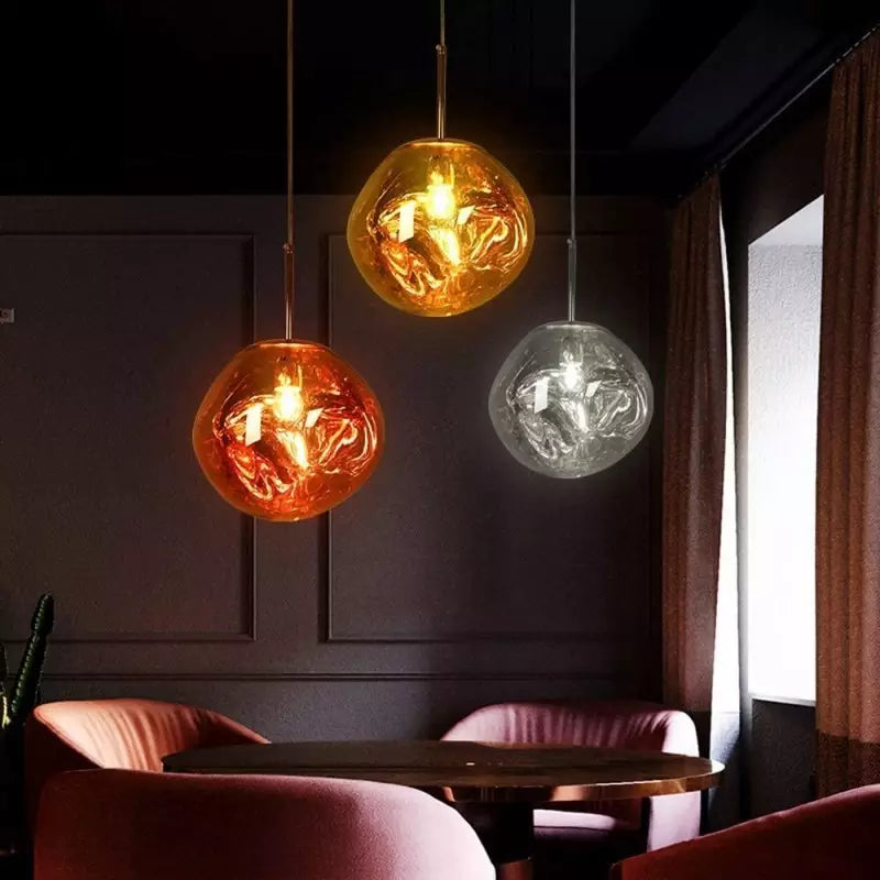 Eksklusiv Melt lampe | Unikt design | Varme farver | Poleret metal | E27 fatning | Kunstnerisk belysning