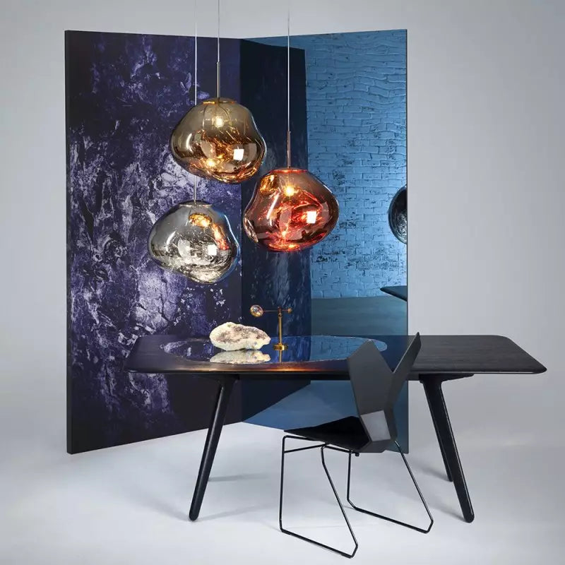 Eksklusiv Melt lampe | Unikt design | Varme farver | Poleret metal | E27 fatning | Kunstnerisk belysning