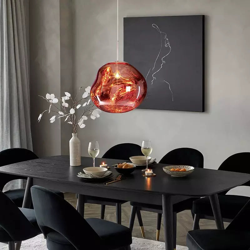 Eksklusiv Melt lampe | Unikt design | Varme farver | Poleret metal | E27 fatning | Kunstnerisk belysning