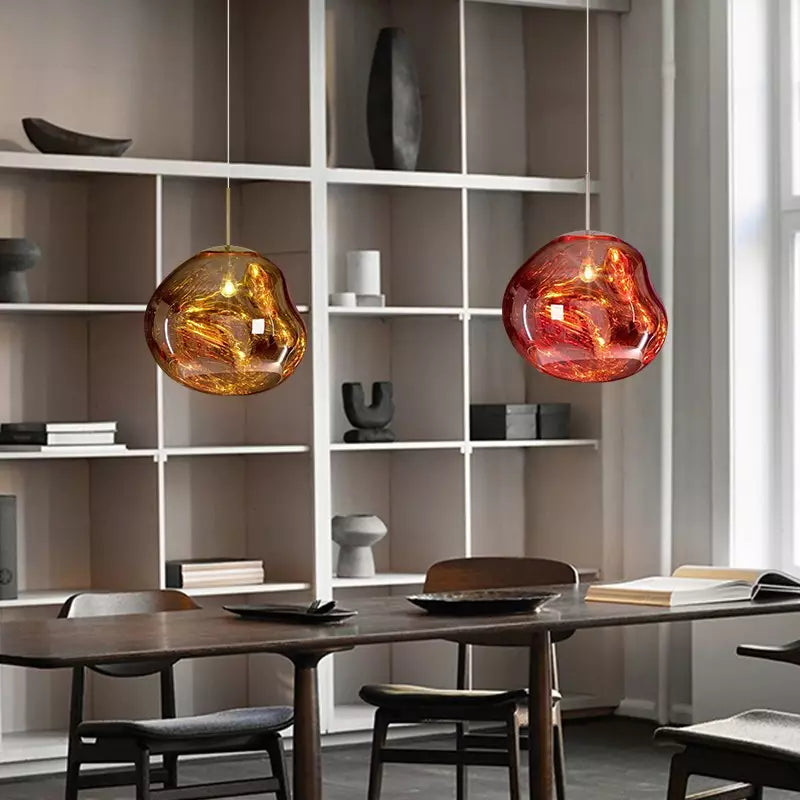 Eksklusiv Melt lampe | Unikt design | Varme farver | Poleret metal | E27 fatning | Kunstnerisk belysning