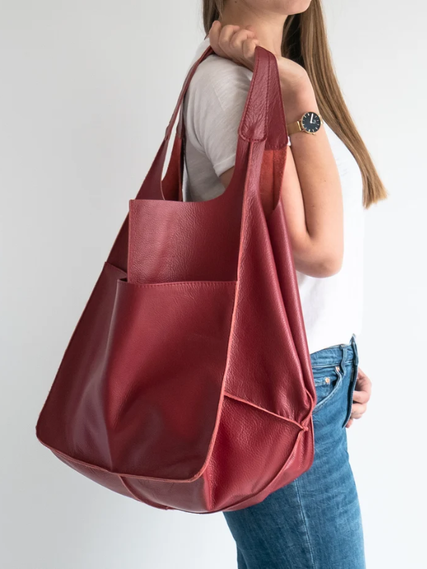 Maxine sommertrendy stor taske | Retrostil i PU-læder | 9 farver | Rummelig og funktionel