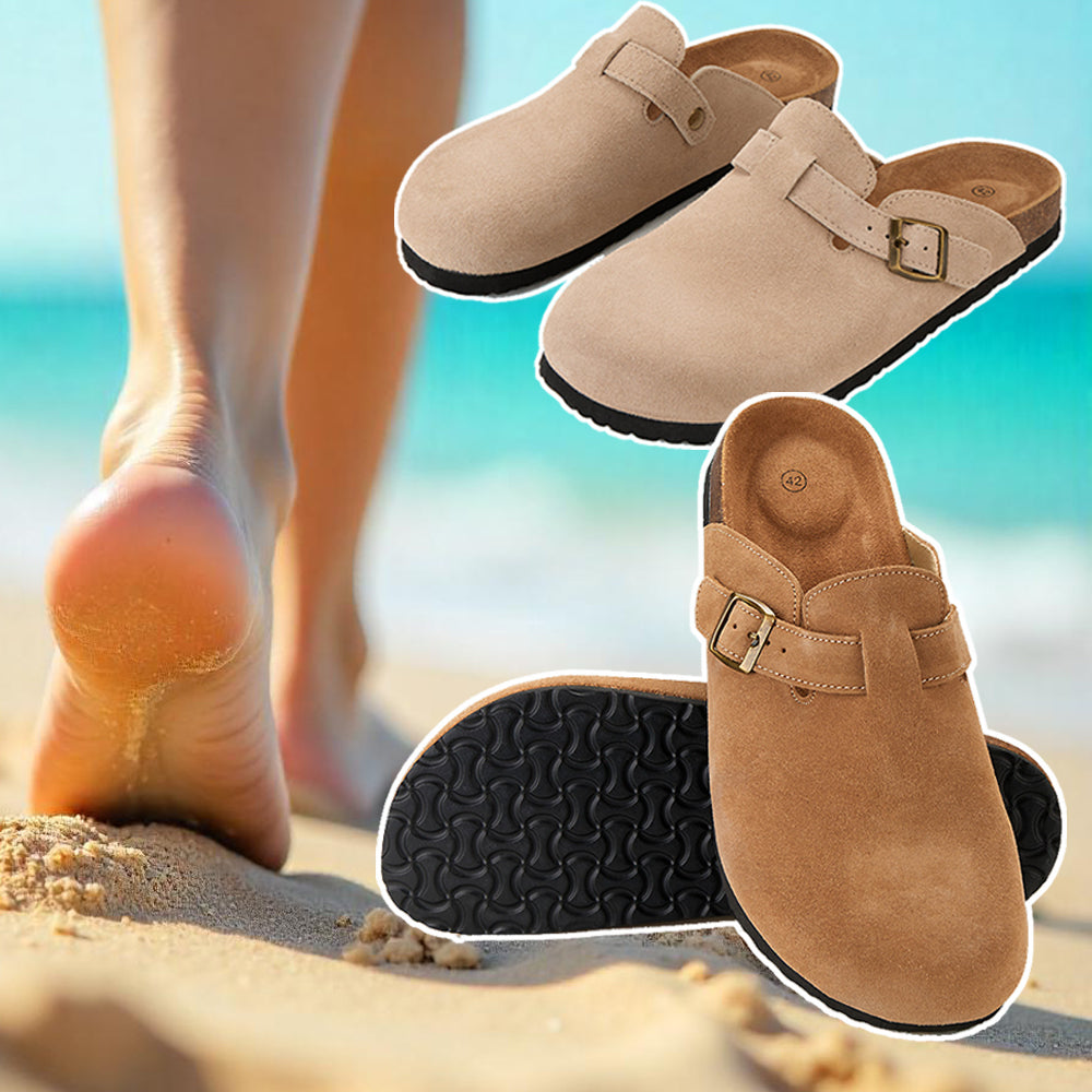 Komfort og stil i ét – Klassiske kork-sandaler med lukket tå