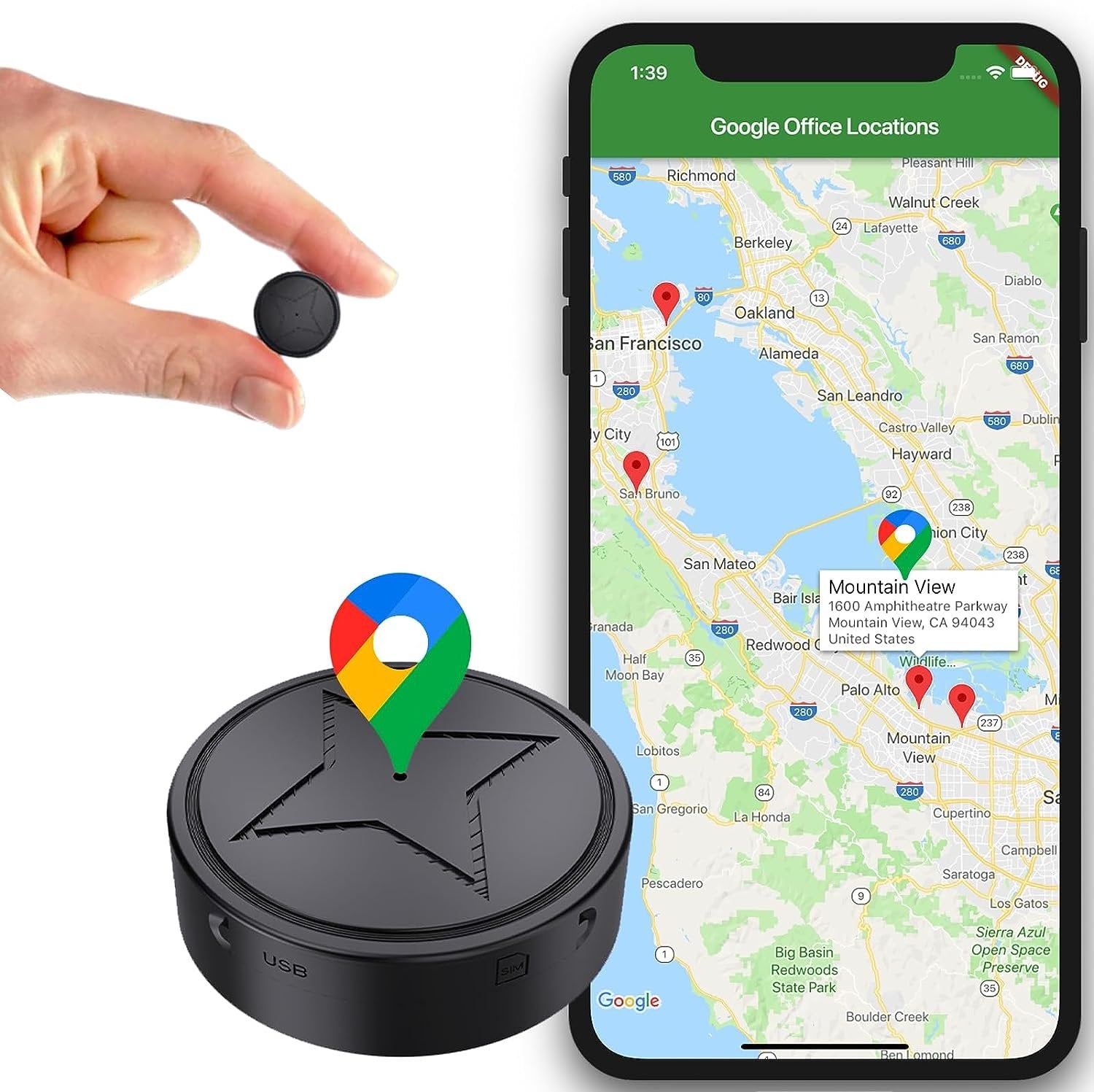 TrackFusion | Kompakt Magnetisk GPS Enhed | Præcis Beliggenhed | Lang Batteritid | Varme- og Kulderesistent | Enkel installation | Global Forbindelse