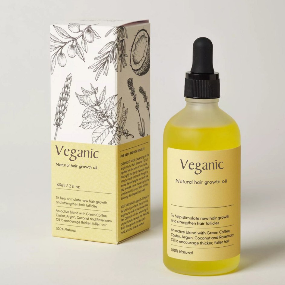 Naturlig Hårvækstserum | Vegansk Formulering med Castor-, Argan- og Kokosolie | Plejende Olier til Stærkere og Sundere Hår | Kemikaliefri og Velegnet til Alle Hårtyper